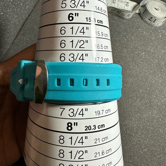 Santini Ladies Quartz Watch Analog Silver Tone Rhinestone Accent Blue Band Worki - Picture 8 of 8